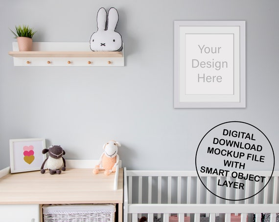 8x10 16x20 24x30 Nursery Frame Mockup Vertical Frame Mockup
