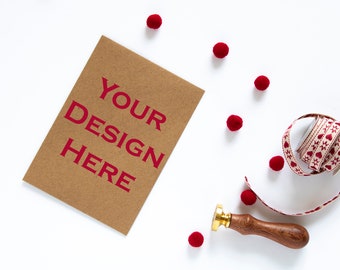 5x7 Christmas Greeting Card Mockup Invitation Mockup Flat Etsy
