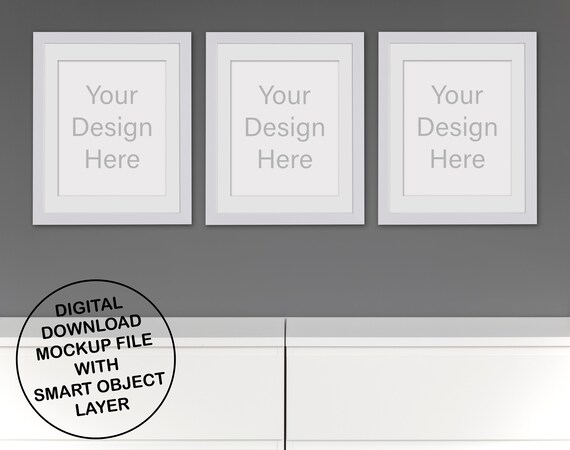 8x10 16x20 24x30 Set Of 3 White Vertical Frame