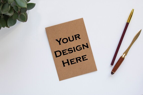 Card Mockup Kraft 5x7 Greeting Card Mockup Invitation Etsy