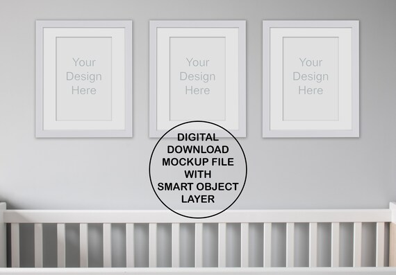 Nursery Mockup Nursery Frame Mockup 8x12 16x24 Set Of 3 Etsy