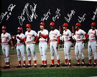 Framed 1975 Big Red Machine Autograph Replica Print
