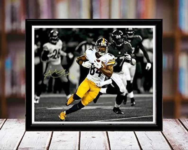 Antonio Brown Autograph Replica Print Desktop Frame Landscape Spotlight