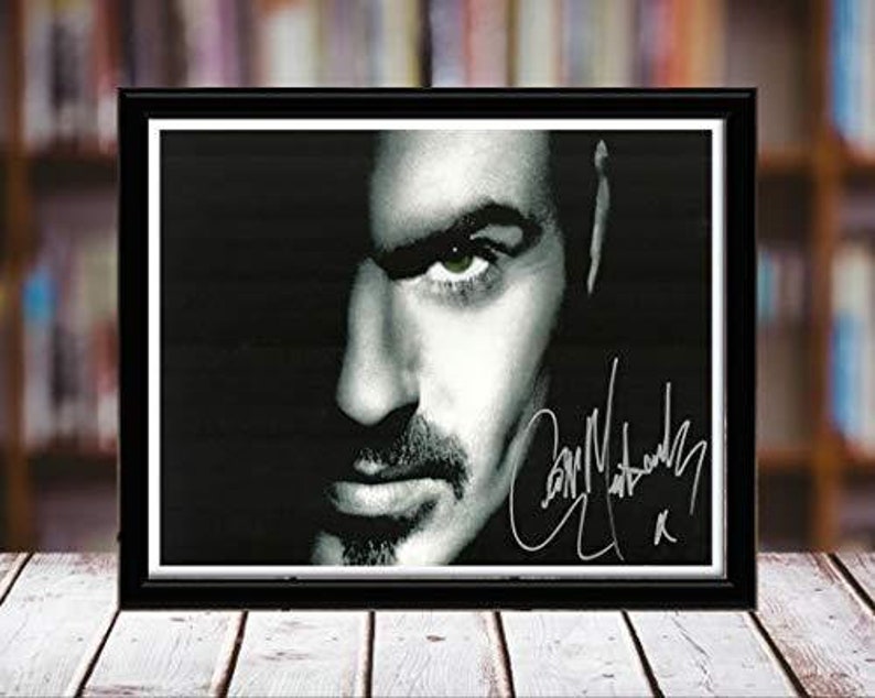 Desktop Frame Spotlight Landscape George Michael Autograph Replica Print