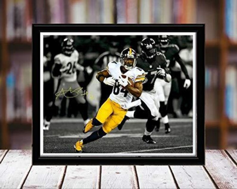 Antonio Brown Autograph Replica Print Desktop Frame Landscape Spotlight