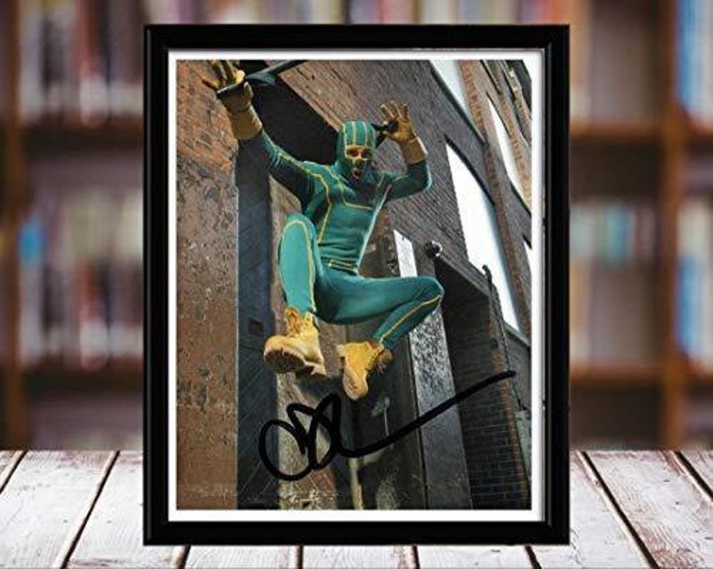 On Building Desktop Frame - Quicksilver Avengers Aaron Taylorjohnson Autograph Replica Print