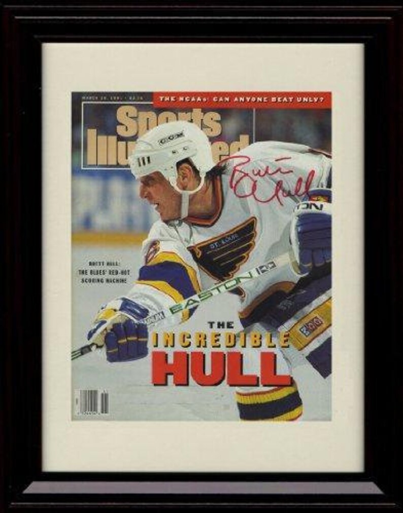 Framed Brett Hull Sports Illustrated Autograph Replica Print St Louis Blues 8x10 Print