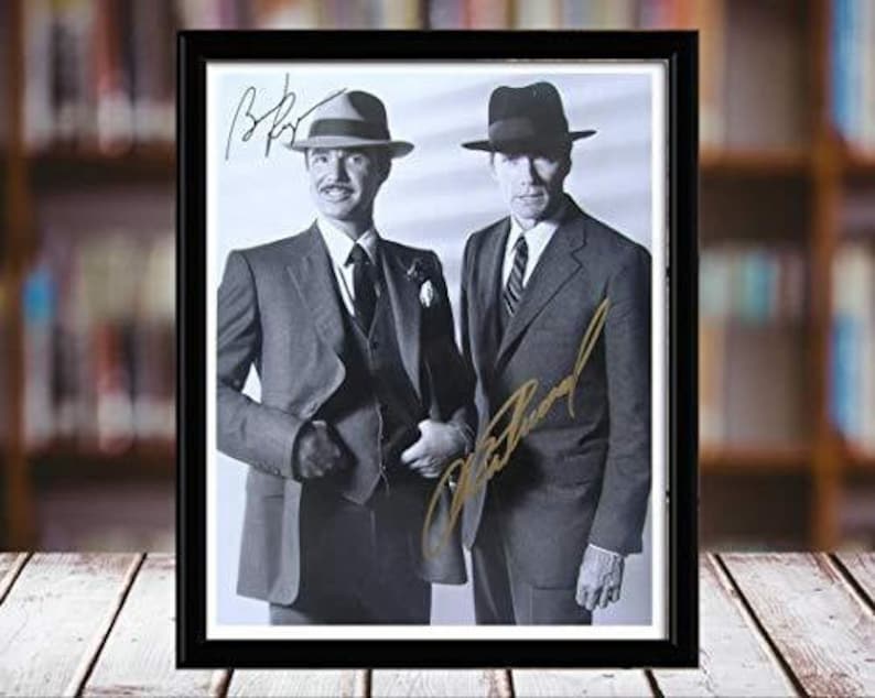 Desktop Frame Clint Eastwood and Burt Reynolds Autograph Replica Print Portrait