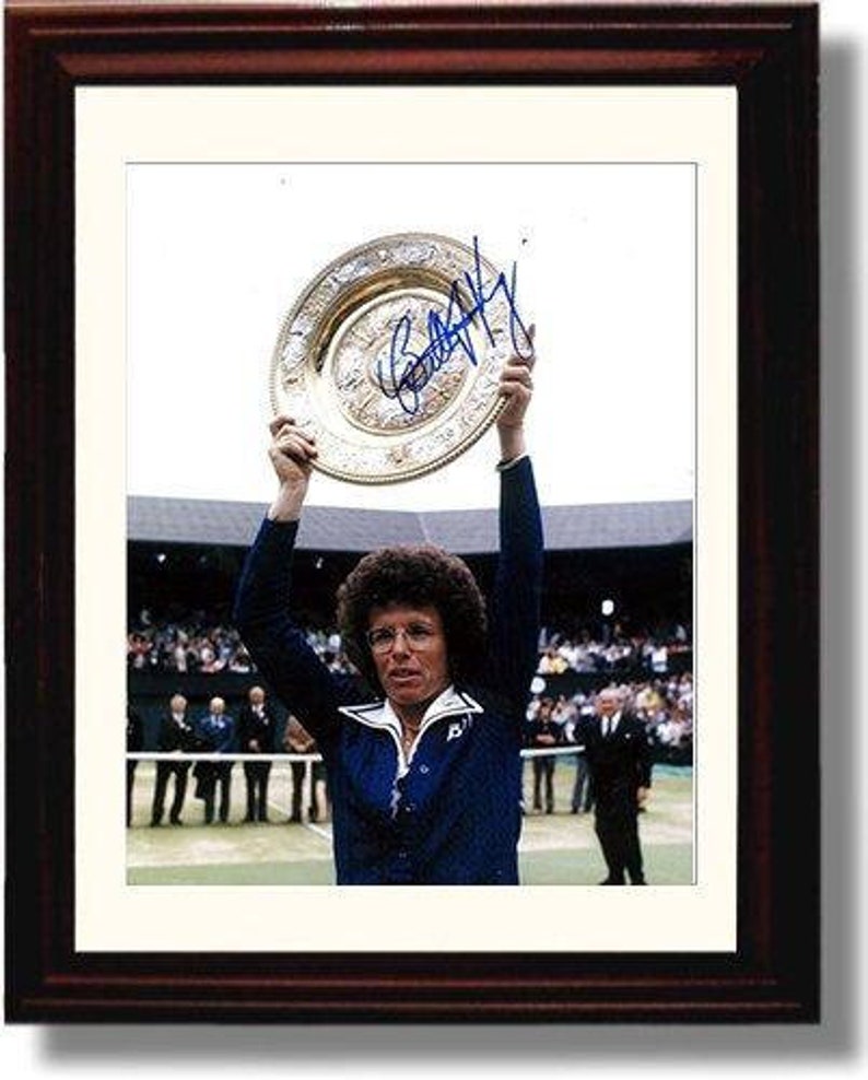 Framed Billie Jean King Autograph Replica Print 8x10 Print