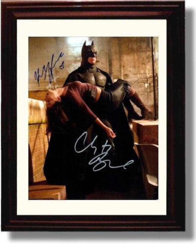 Framed Cast of Batman Begins Autograph Replica Print Batman 8x10 Print