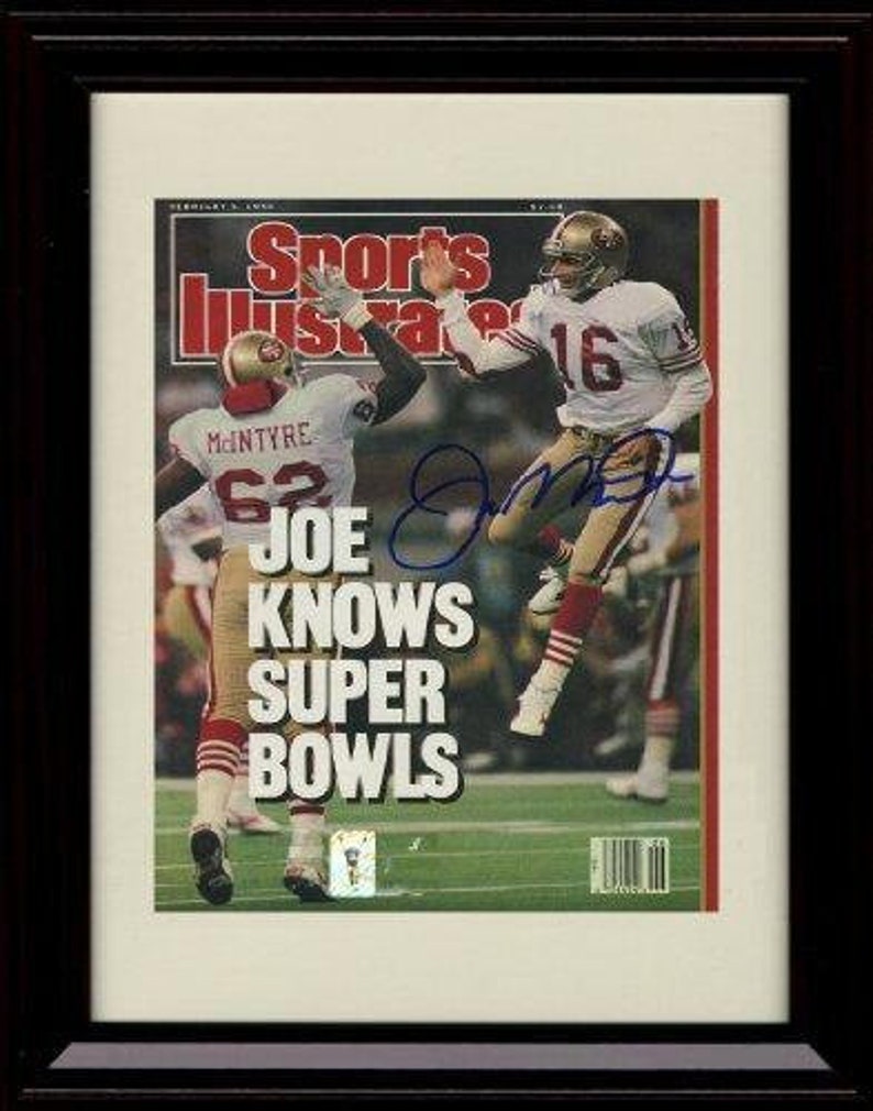 Framed Joe Montana Sports Illustrated Autograph Replica Print 2589 8x10 Print