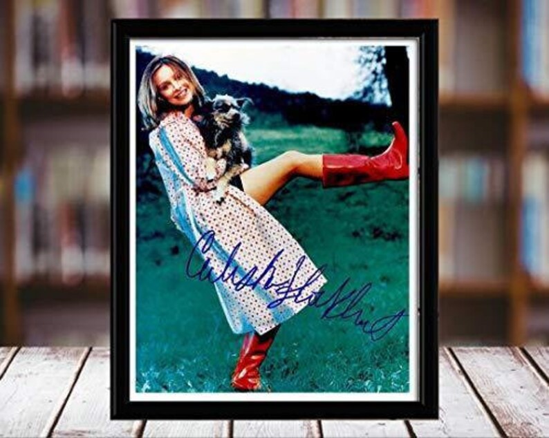 Portrait Desktop Frame Calista Flockhart Autograph Replica Print