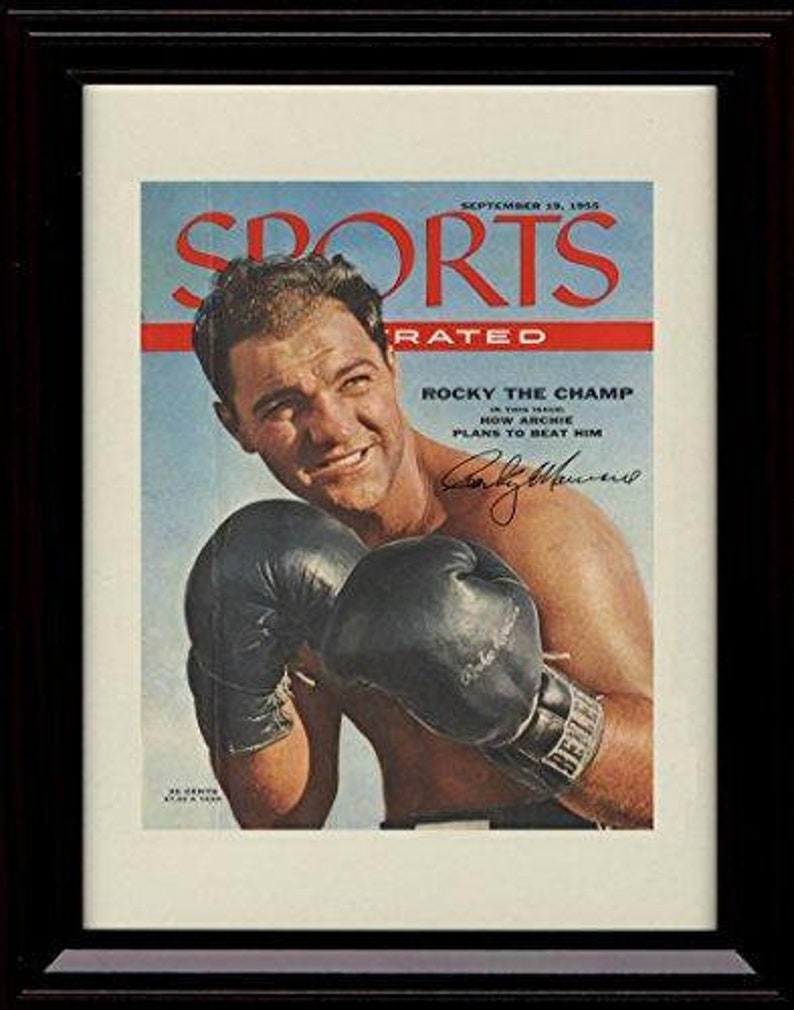 Framed Rocky Marciano Sports Illustrated Autograph Replica Print 8x10 Print