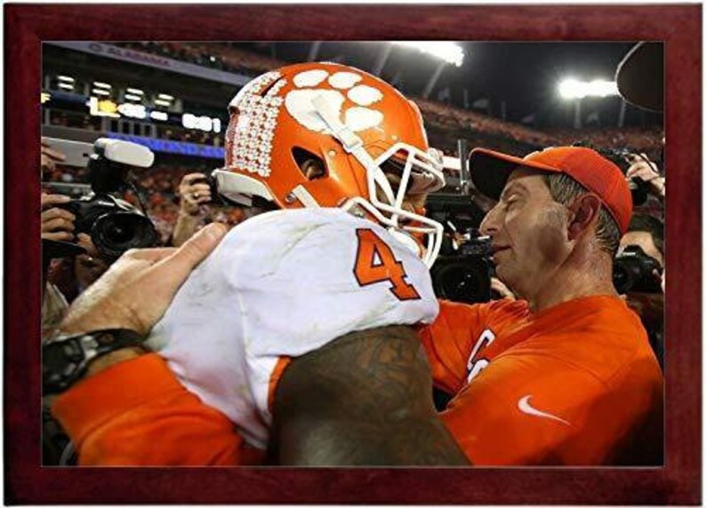Dabo Swinney and Deshaun Watson Autograph Replica Super Print Clemson Tigers Celebration