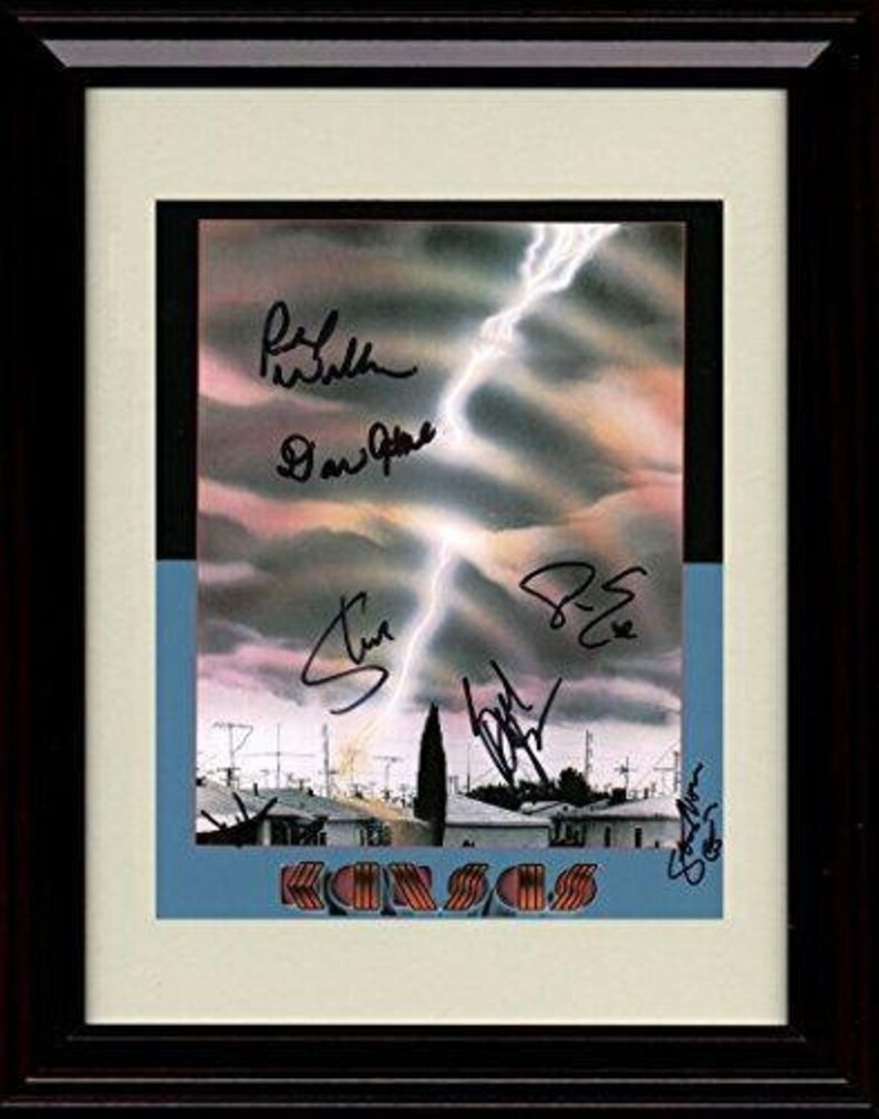 Framed Kansas Autograph Replica Print 8x10 Print