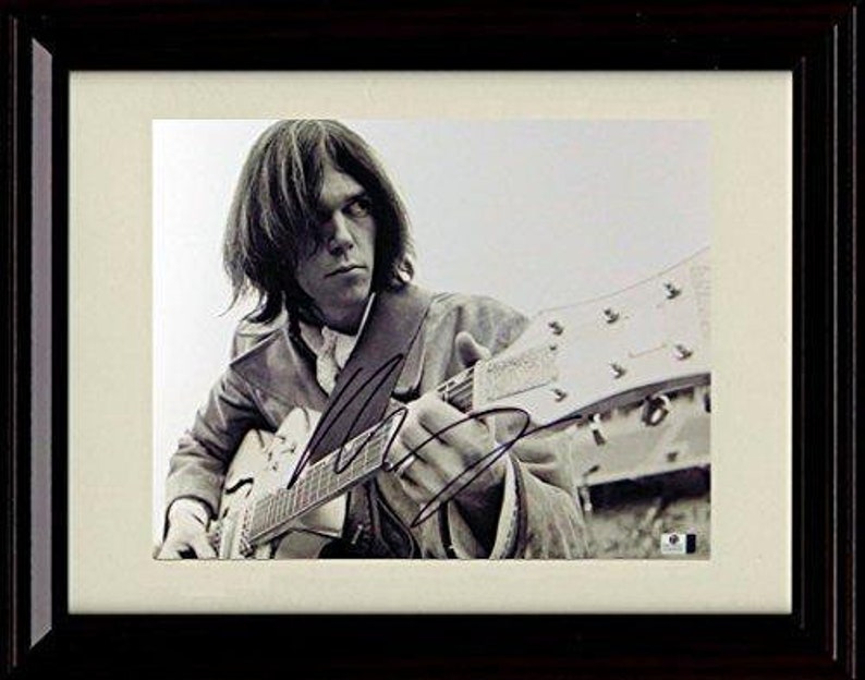 Playing On Stage 8x10 Print Framed Neil Young Autograph Replica Print