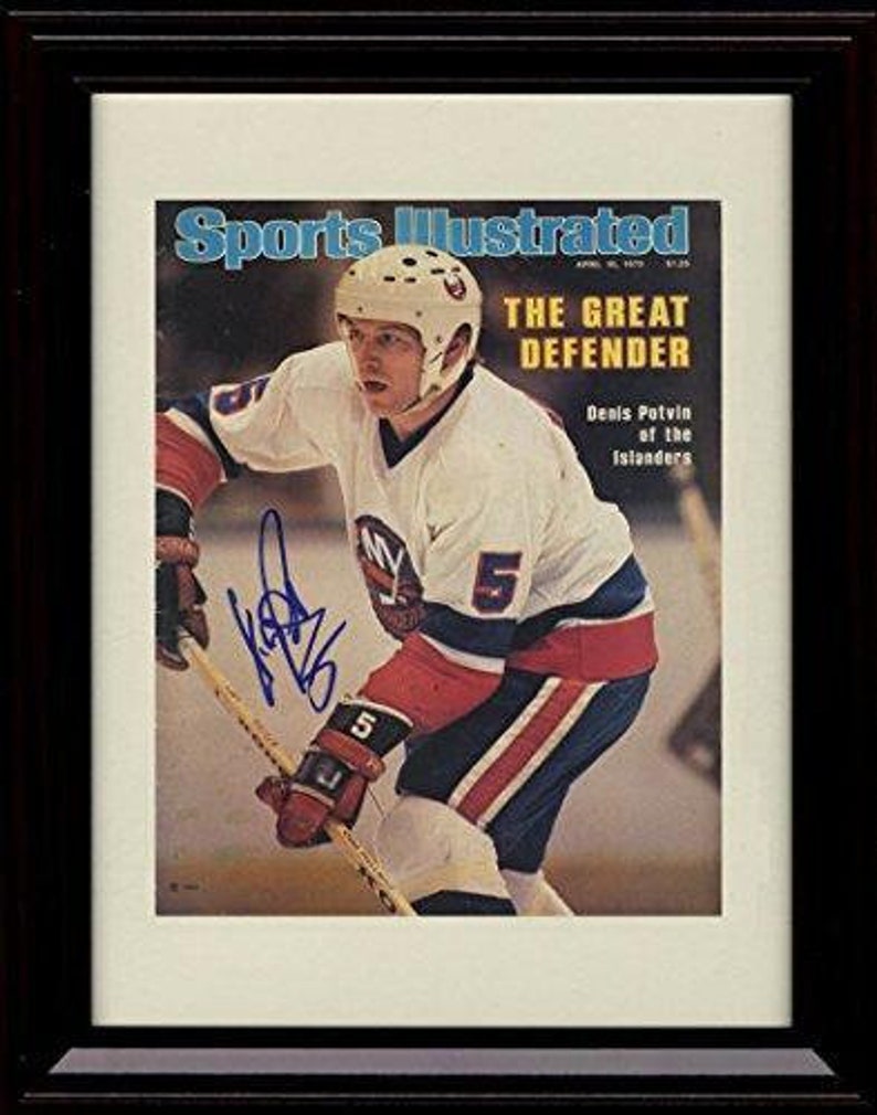 New York Islanders 8x10 Print Framed Denis Potvin Sports Illustrated Autograph Replica Print