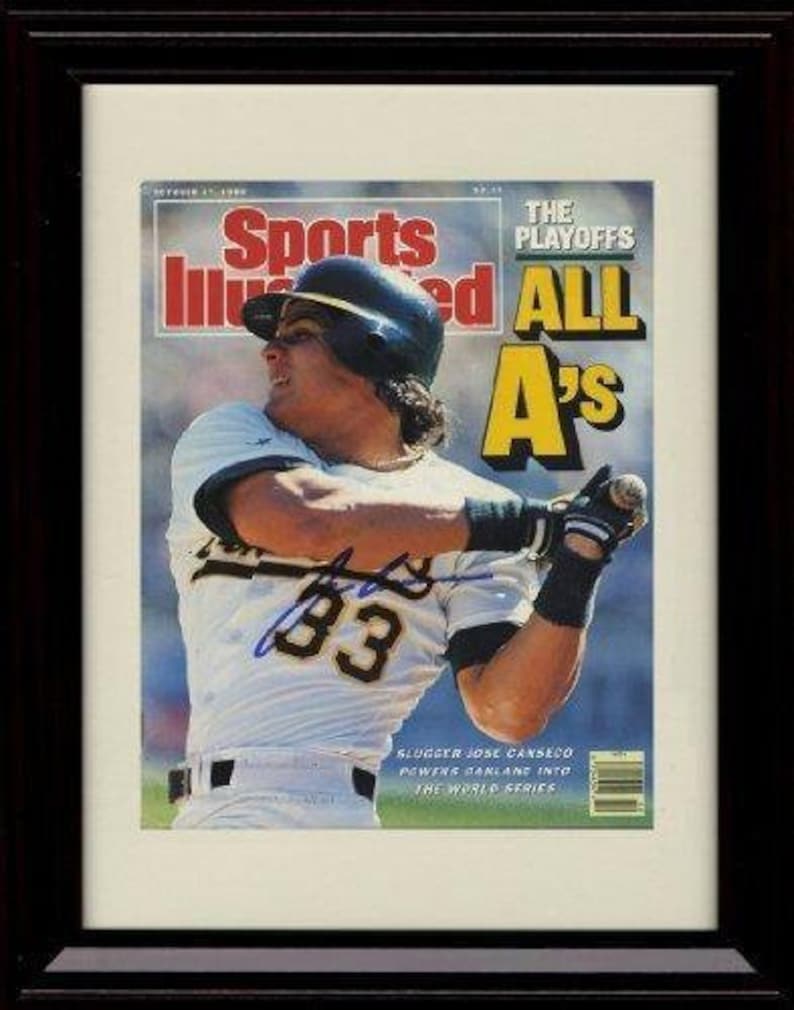 Framed Jose Canseco Sports Illustrated Autograph Replica Print Bash Brothers 8x10 Print
