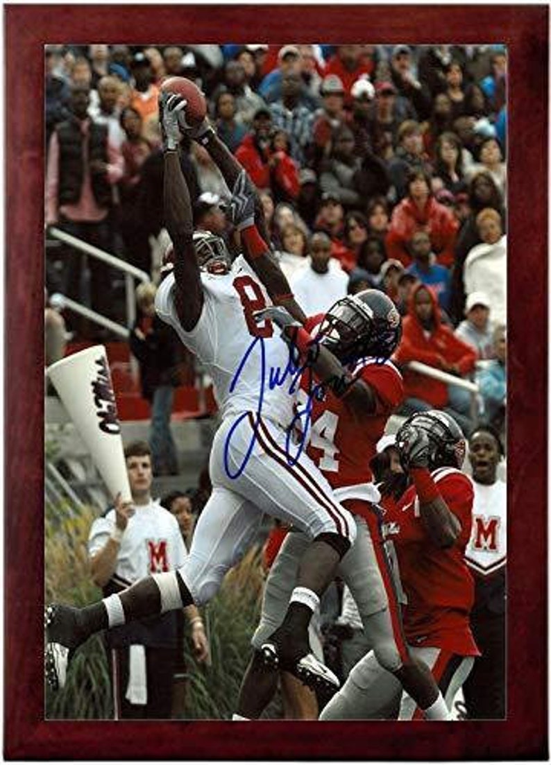 Goes up High Portrait Alabama Crimson Tide Julio Jones Autograph Replica Super Print