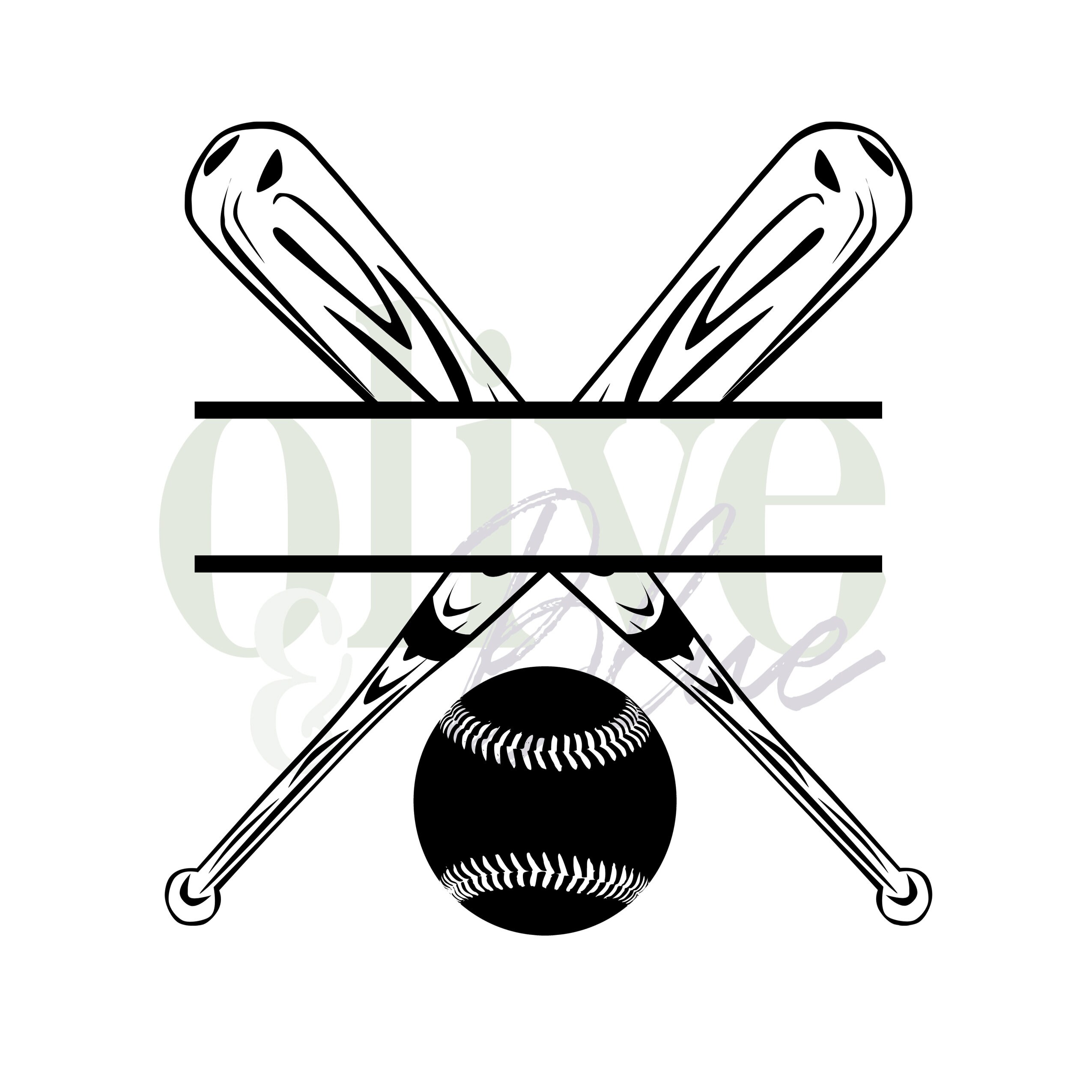 Baseball and Bat With Name - Etsy, image size:2550x2550