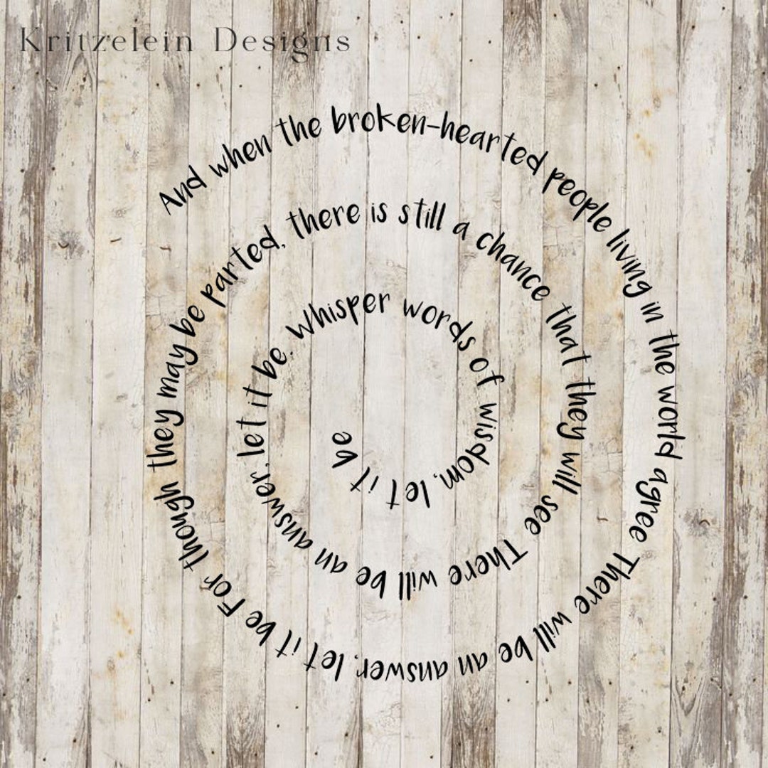Let It Be - Etsy