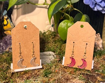 Crescent Moon Dangle Earrings