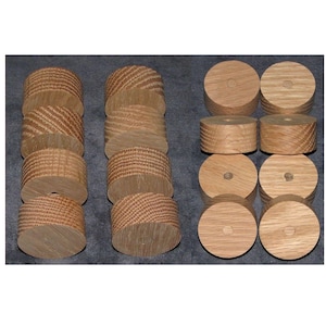 Fine Sanded OAK Wood Craft Circles Discs Rounds 3/4" Thick 1.5" to 2.25" Suitable for Cabinet Drawer Pulls Knobs Rollers Parts