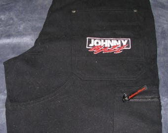 Vintage Johnny Blaze Men's Black Baggy Large Rapper Jeans Size 38 Inseam 33 Length 44 New Old Stock No Tags