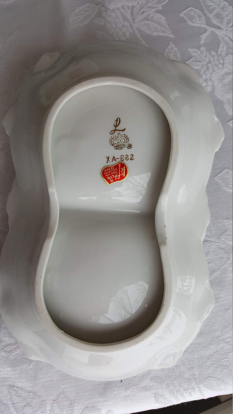 RARE Vintage Lefton Cake Plate /& CandyPickle Dish Set