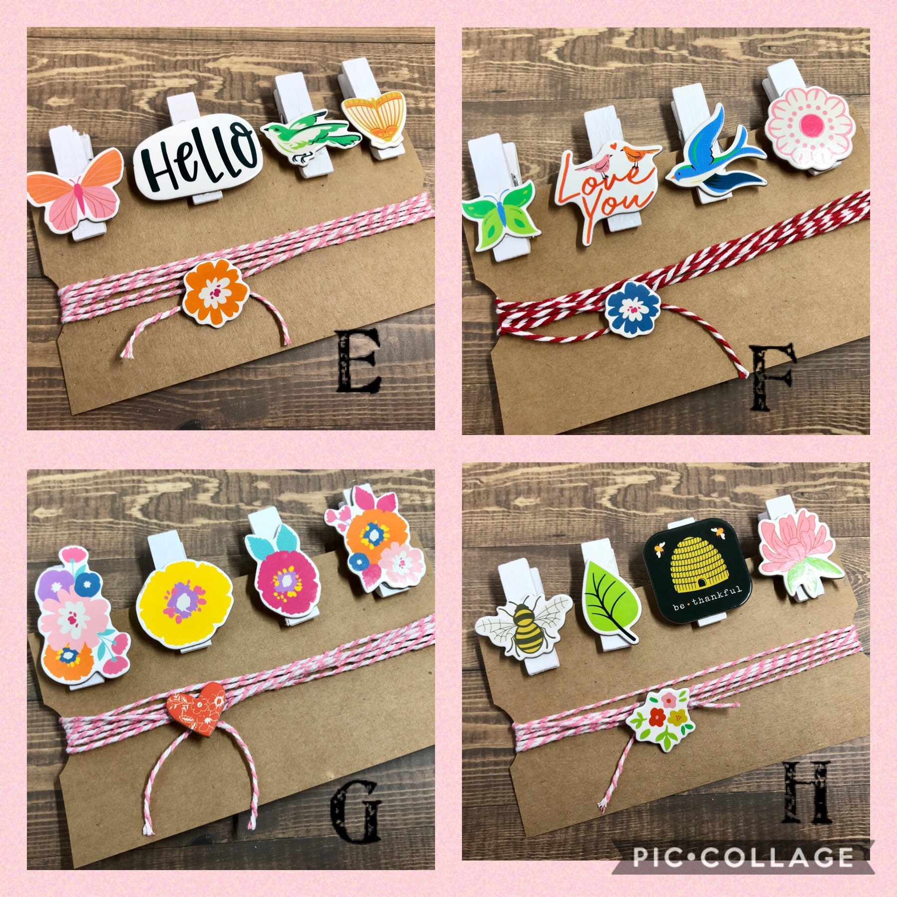 Clothespin clips gift tag clips clothespin tag holder Etsy