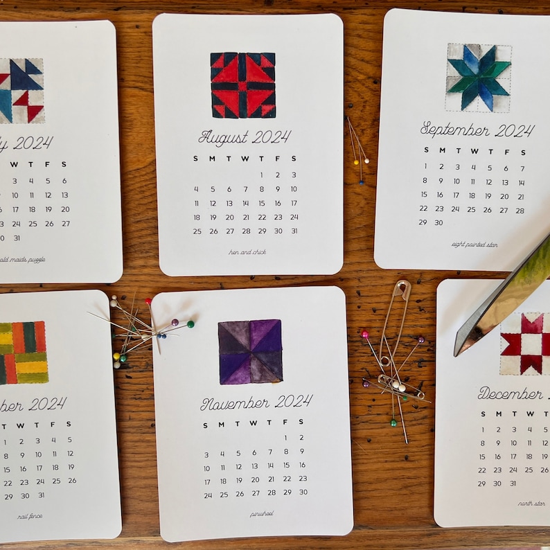 Quilting 2024 Calendar Gift Cards Gift Tags Etsy