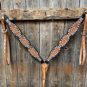 Floral Tooled Buckstitch Breastcollar