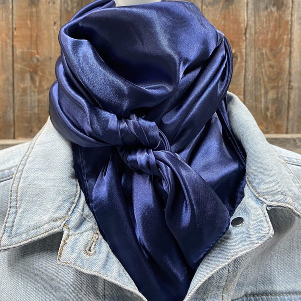 35X35" Solid Dark Blue Wild Rag / Scarf WRS9