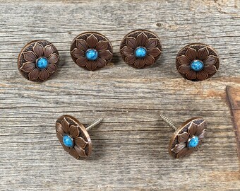 Copper Sunflower Concho Saddle Set SSW205