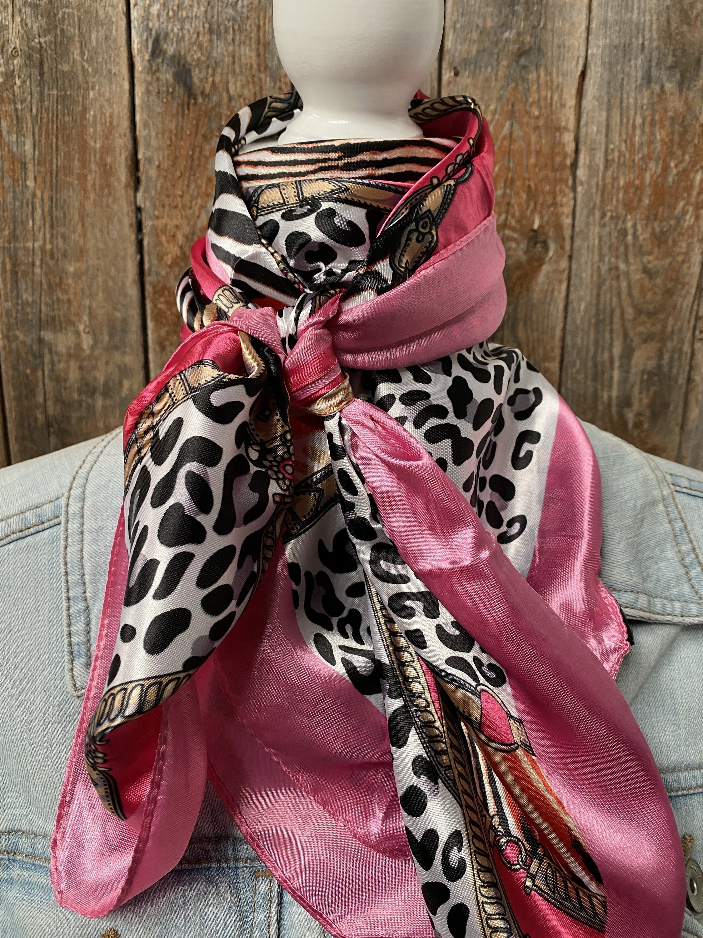 WR2300 Wild Pink Animal Print Wild Rag / Scarf Bandana Etsy