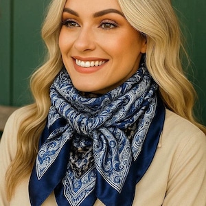 Foulard De Luxe Pour Homme Jacquard Tissé 100 % Soie Motif Cachemire