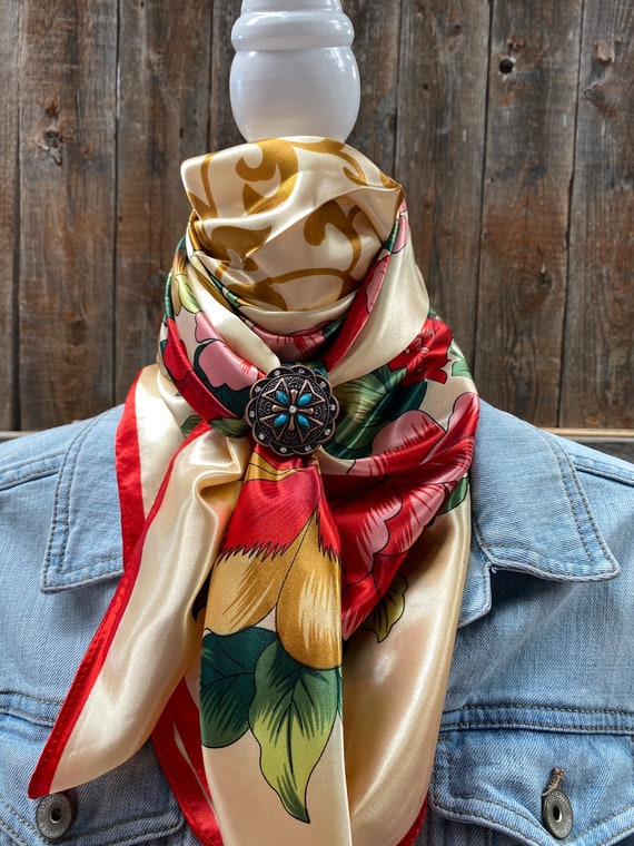 Western Scarf Slides Over 70 available for Cowboy Scarves, Wild Rags,  Bandanas