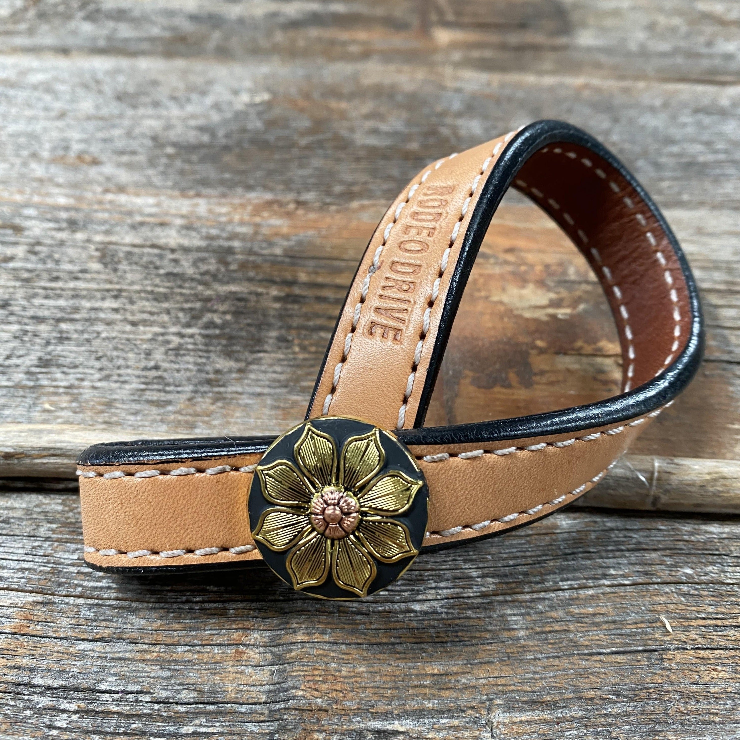 Bride De Coiffe Western Kustom Kraft - Argent Sterling Et Cuir Marron - Vintage, Excellent état