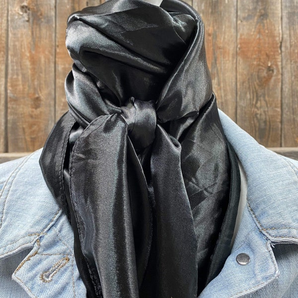 35X35" Solid Black Wild Rag/Scarf WRS4