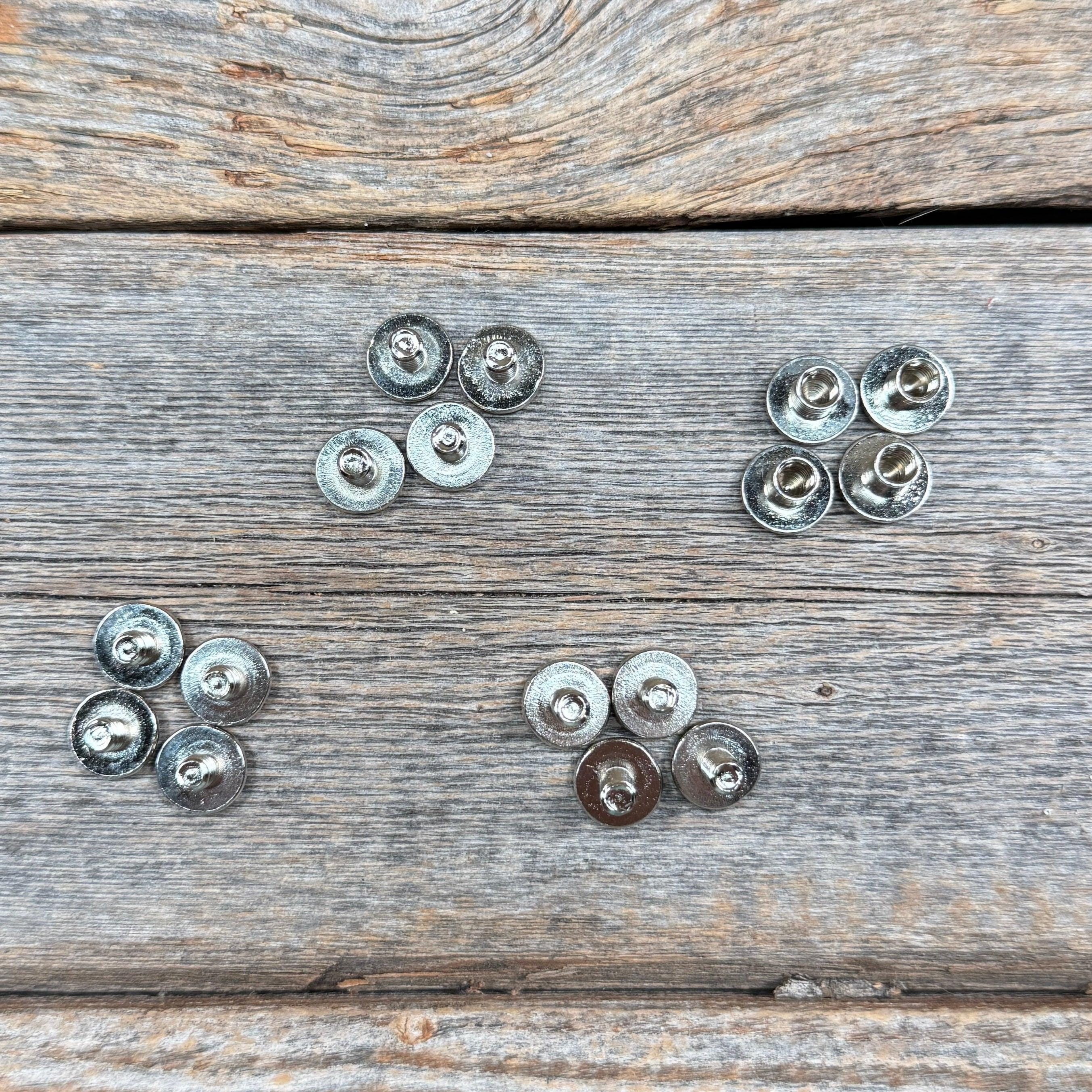 9x6mm Rivets à Vis Chicago Longs Attache en Laiton à Tête Plate pour Artisanat du Cuir Bricolage