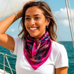 35X35&quot; Pink Hippie Paisley Wild Rag / Scarf WR904