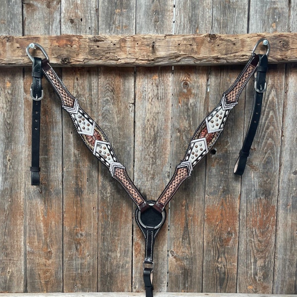 Dark Oil Cowhide Breastcollar #FK101