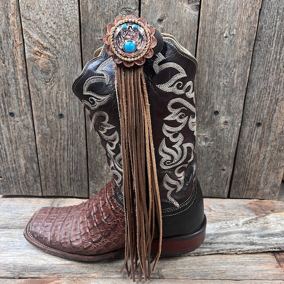Boot Cuff Jewelry Squash Blossom Concho Fringe