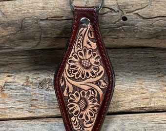 Two Tone Leather Key Chain