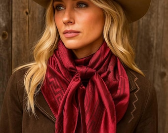 Sjaal / sjaal bordeauxrood jacquard 35 x 35 inch WR4046