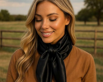 35X35&quot; Solid Black Wild Rag / Scarf WRS4