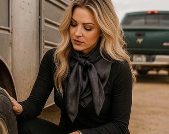 42X42&quot; Black Jacquard XL Wild Rag / Scarf WR3511