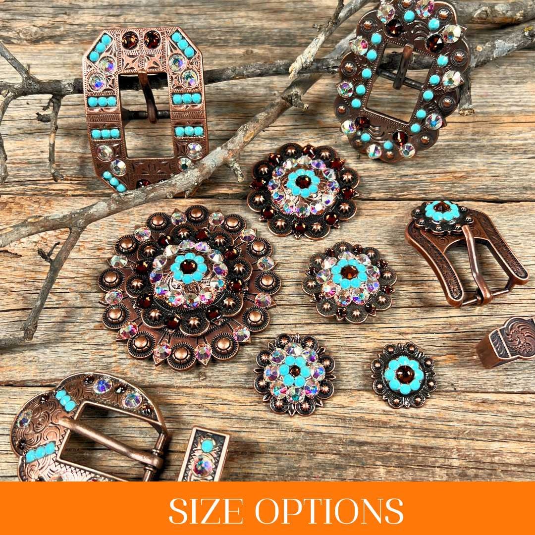 Copper Topaz Copper Topaz - Turquoise - AB - Crystal Conchos - Sizes From 1
