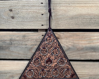 Floral Triangle Leather Wild Rag Hanger #WRHFL