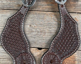 Harnais Cuir Hermann Oak Pour Cheval - Bride à Bandeau Changement Rapide FS Tack - Fabriqué Aux États-Unis